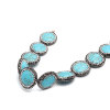 Picture of Synthetic Turquoise Gemstone Micro Pave Beads Blue Black & Clear Rhinestone Round Handmade About 19mm-20mm Dia., Hole: Approx 1mm, 1 Piece