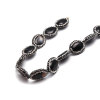 Picture of Agate ( Natural ) Gemstone Micro Pave Beads Oval Black Black & Clear Rhinestone Handmade About 19x14mm - 18x14mm, Hole: Approx 1mm, 1 Piece