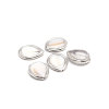Picture of Shell ( Natural ) Beads White Drop Handmade About 21mm x 18mm - 20mm x 16mm, Hole: Approx 1mm, Silver Tone 1 Piece