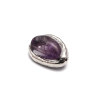 Picture of Crystal ( Natural ) Gemstone Beads Irregular Silver Tone Purple Handmade About 25mm x 16mm - 16mm x 14mm, Hole: Approx 1mm, 1 Piece