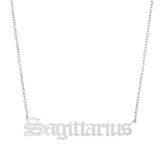 Immagine di Acciaio Inossidabile Collana Tono Argento Costellazione Sagittario Filigrana 45cm Lunghezza, 1 Pz