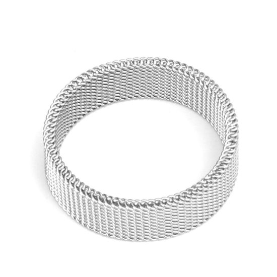 Bild von 304 Edelstahl Uneinstellbar Ring Silberfarbe Ring 20.6mm（US Größe:11), 1 Stück