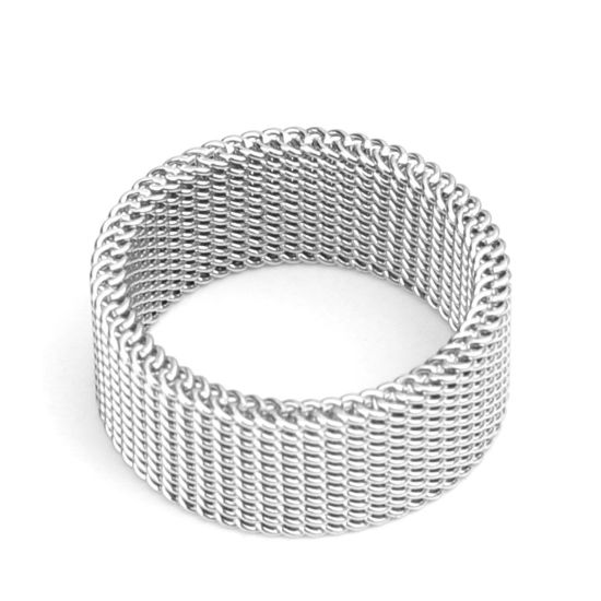 Bild von 304 Edelstahl Uneinstellbar Ring Silberfarbe Ring 15.7mm (US Größe: 5), 1 Stück