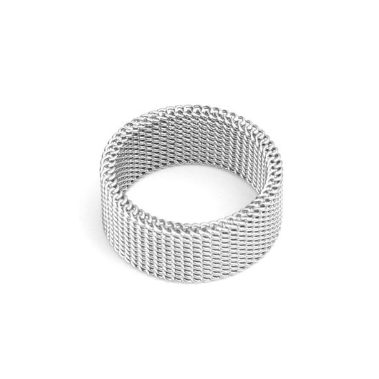 Bild von 304 Edelstahl Uneinstellbar Ring Silberfarbe Ring 15.7mm (US Größe: 5), 1 Stück