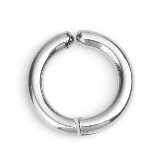 Picture of 304 Stainless Steel Non Piercing Fake Clip On Hoop Earrings Circle Ring Silver Tone 17mm Dia., 2 PCs