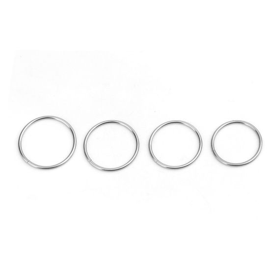 Picture of 1.2mm 304 Stainless Steel Open Jump Rings Findings Circle Ring Silver Tone 18mm Dia., 50 PCs