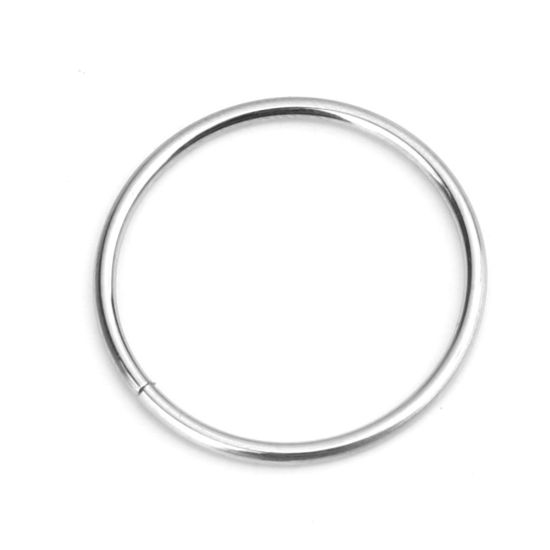 Picture of 1.2mm 304 Stainless Steel Open Jump Rings Findings Circle Ring Silver Tone 19mm Dia., 50 PCs