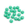 Imagen de Acrílico Cuentas Ronda Verde Al Azar 10mm x 6mm, Agujero: Aprox 2.4mm, 100 Unidades