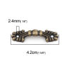 Picture of Zinc Based Alloy Drawer Handles Pulls Knobs Cabinet Furniture Hardware Arched Antique Bronze Carved Pattern Carved 42mm x 12mm, 20 PCs