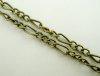 Picture of Alloy 3:1 Figaro Link Curb Chain Findings Antique Bronze 6x3mm(2/8"x1/8") 3x2mm(1/8"x1/8"), 8 M