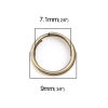 Immagine di 1000 Pz 9mm Dia, 0.7mm(21 misura) Lega di Zinco Doppio Diviso Stile Anello di Salto Bronzo Antico Tondo