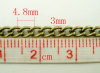Picture of Alloy Link Curb Chain Findings Antique Bronze 3x4.8mm(1/8"x2/8"), 5 M