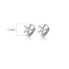 Picture of Sterling Silver Hoop Earrings Silver Color Star Fish Clear Rhinestone 8mm, 1 Pair