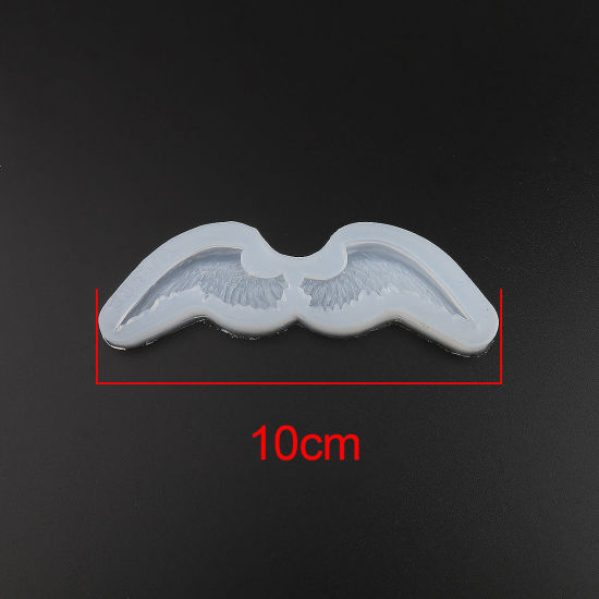 Picture of Silicone Resin Mold For Jewelry Making Wing White 10cm x 3cm, 1 Piece