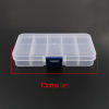 Изображение 10 отсеков ABS Пластик Контейнерная Корзина Для Контейнеров Прямоугольник Прозрачный Разборный 13см x 6.5см, 2 ШТ