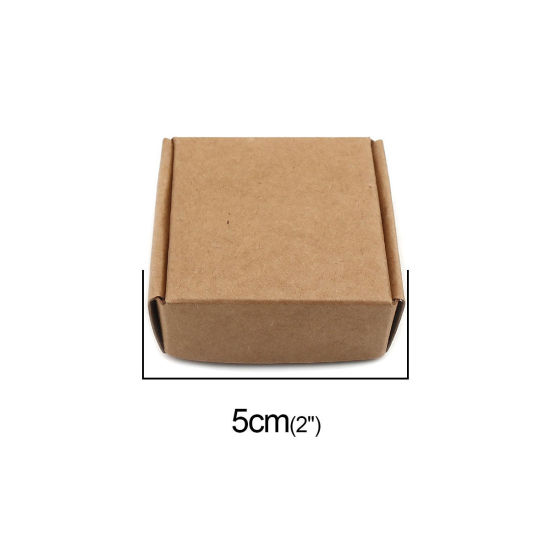 Picture of Kraft Paper Soap Packing & Shipping Boxes Square Light Brown 5cm x 5cm x 2cm , 20 PCs