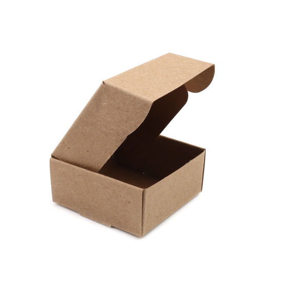 クラフト纸 石鹸を梱包と配送ボックス 正方形 ライトブラウン 6.5cm x 6.5cm x 3cm 、 20 個 の画像