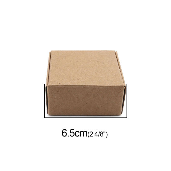 クラフト纸 石鹸を梱包と配送ボックス 正方形 ライトブラウン 6.5cm x 6.5cm x 3cm 、 20 個 の画像