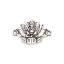 Immagine di Lega di Zinco Connettore Accessori Fiore Di Loto Argento Antico Statua di Budda Disegno 26mm x 17mm, 30 Pz