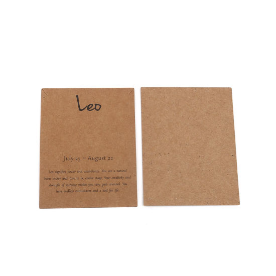 Image de Papier Carte Présentoir à Bijoux de Collier en Papier Kraft Rectangle Brun Clair Constellation Lion 90mm x 70mm, 50 Pcs