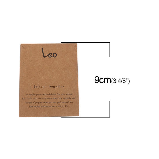 Image de Papier Carte Présentoir à Bijoux de Collier en Papier Kraft Rectangle Brun Clair Constellation Lion 90mm x 70mm, 50 Pcs
