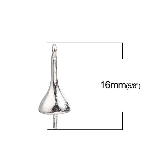 Immagine di 304 Acciaio Inossidabile Charms Cono Tono Argento W/ Loop 16mm x 6mm, 1 Pz