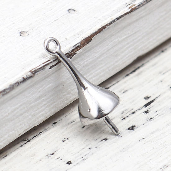 Immagine di 304 Acciaio Inossidabile Charms Cono Tono Argento W/ Loop 16mm x 6mm, 1 Pz