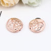 Picture of Zinc Based Alloy Religious Spacer Beads Flat Round Rose Gold Angel About 14mm Dia., Hole: Approx 1mm, 20 PCs