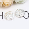 Picture of Zinc Based Alloy Religious Spacer Beads Flat Round Silver Plated Angel About 14mm Dia., Hole: Approx 1mm, 20 PCs