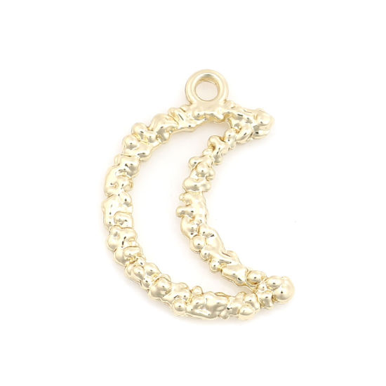Picture of Zinc Based Alloy Galaxy Charms Half Moon Gold Plated 23mm x 16mm, 10 PCs