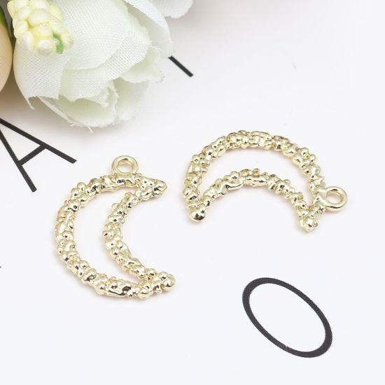 Picture of Zinc Based Alloy Galaxy Charms Half Moon Gold Plated 23mm x 16mm, 10 PCs