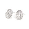 Imagen de Zamak Pendientes Ronda Tono de Plata Con Tapones 18mm x 17mm, Post/ Wire: (20 gauge), 2 Pares