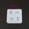 Picture of Silicone Resin Mold For Jewelry Making Square White Jigsaw 70mm x 70mm, 1 Piece