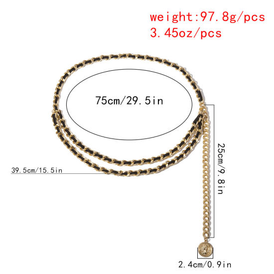 Bild von Körperkette für Taille Halskette Vergoldet Rund Person 75cm lang, 1 Strang