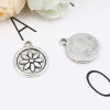 Picture of Zinc Based Alloy Charms Round Antique Silver Color Flower 19mm x 16mm, 50 PCs