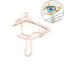 Imagen de Zamak Bisel Trasero Abierto Para Resina Oro Rosa Ojo 42mm x 41mm, 5 Unidades