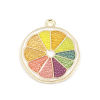Bild von Zinklegierung Charms Orange Vergoldet Bunt Emaille 23mm x 20mm, 10 Stück