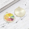 Bild von Zinklegierung Charms Orange Vergoldet Bunt Emaille 23mm x 20mm, 10 Stück