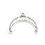 Picture of Zinc Based Alloy Boho Chic Bohemia Connectors Half Moon Antique Silver Color 30mm x 24mm, 20 PCs