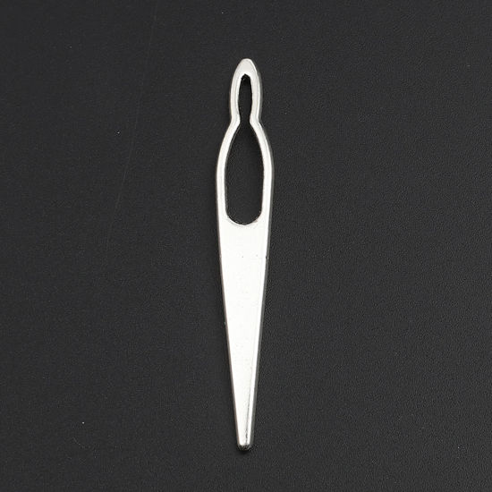 Imagen de Zamak Colgantes Aguja Plata Antigua 59mm x 9mm, 20 Unidades