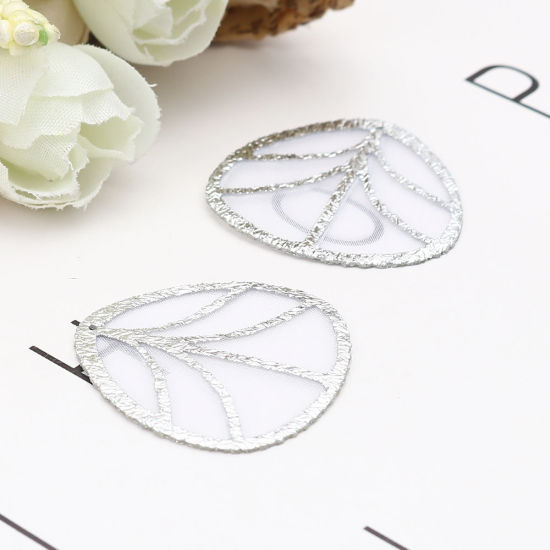 Image de Pendentifs en Tissu Triangle Blanc 30mm x 30mm, 5 Pcs