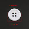 Picture of Resin Sewing Buttons Scrapbooking 4 Holes Round White 30mm Dia, 50 PCs