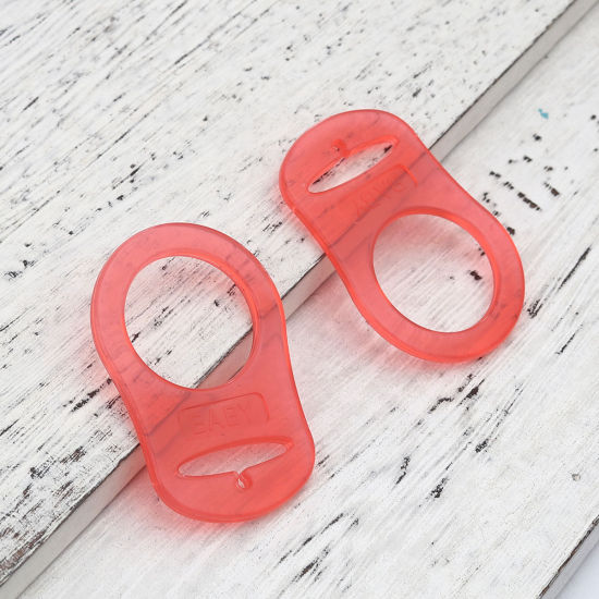 Picture of Silicone Baby Pacifier Clip Red 48mm x 32mm, 5 PCs