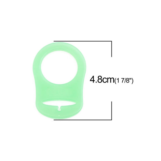 Picture of Silicone Baby Pacifier Clip Green 48mm x 32mm, 5 PCs