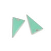 Image de Breloques Sequins Emaillés Double Face en Laiton Triangle Argent Mat Vert Clair Émail 22mm x 13mm, 10 Pcs                                                                                                                                                     