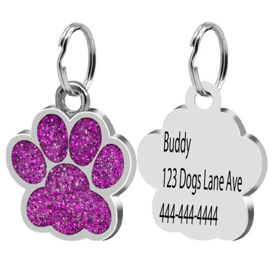 Picture of 1 Piece 304 Stainless Steel Blank Stamping Tags Charms Paw Claw Silver Tone At Random Color Double-sided Polishing 26mm x 24mm