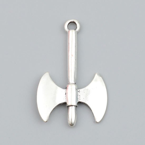 Image de Pendentifs en Alliage de Zinc Cognée Argent Vieilli 40mm x 25mm, 5 Pcs