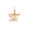 Imagen de 5 Unidades Respetuoso del Medio Ambiente Latón Joyería del océano Colgantes 18K Oro Real Chapado Multicolor Estrella de mar Esmalte 14mm x 13mm