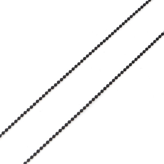 Image de Colliers de Chaînes en Alliage de Fer Noir Chaîne Maille Bille 70cm long, 1 Paquet ( 10 Pcs/Paquet)