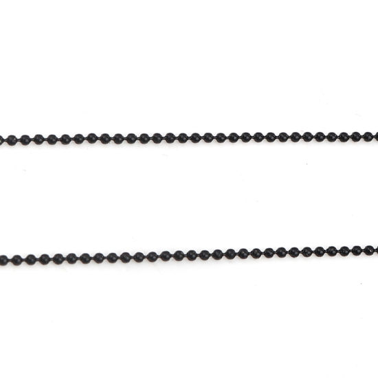 Image de Colliers de Chaînes en Alliage de Fer Noir Chaîne Maille Bille 70cm long, 1 Paquet ( 10 Pcs/Paquet)